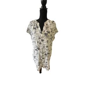 A.N.A White & Black Palm Print Dress – Casual Island-Inspired Style